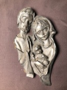 Święta rodzina płaskorzeźba cyna 18cm