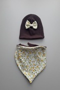 Komplet prążkowany z chustą dla dziewczynki Karola Handmade 