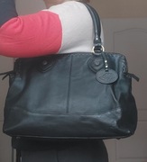 Torebka skórzana shopperka czarna skóra naturalna kuferek shopper