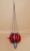 CZERWONY SZKLANY WISZĄCY LAMPION * NOWY * SUPER