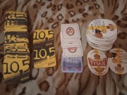 zestaw podkładek pod piwo Tyskie i 10,5 