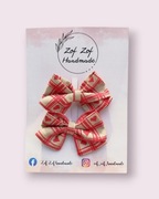 Spinki kokardy handmade w serduszka