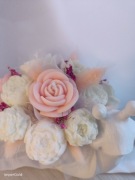 Dekoracyjny ślimak z kwiatami z wosku sojowego