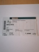 Myslovitz Artur Rojek bilet kolekcjonerski 2009 r.