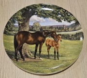 SPODE Talerz ozdobny porcelanowy w pudełku konie koń