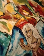 Obraz olejny na płycie malarskiej 50/40 Anioł 