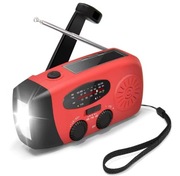 Kieszonkowe Radio Awaryjne na baterie Solarne z Korbą Dynamo Ładowarka 