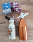 2x Aluminiowe syfony na naboje CO2 1987r. - woda gazowana PRL + naboje CO2