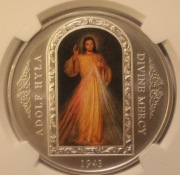 OBRAZ BOŻEGO MIŁOSIERDZIA 1$ TOKELAU 2016 NGC MS70 - POSREBRZANA