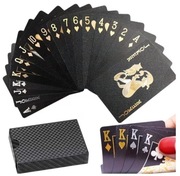 talia zdobionych kart poker czarne złote wodoodporne brydż