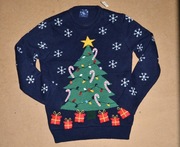 15^ cedar wood Świąteczny sweter choinka S