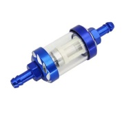 NIEBIESKI FILTR PALIWA ALUMINIOWO SZKLANY CROSS , ATV , QUAD