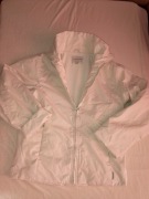 Kurtka ocieplana jasna kremowa satyna wet look retro y2k