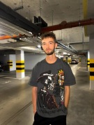 T-shirt szary 100% bawełna z grafiką 