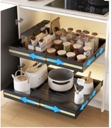 Organizer do szafki – wysuwana półka bez wiercenia (czarna) 