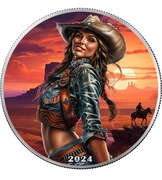 2024 USA Amerykański Orzeł - DZIKI ZACHÓD - KOWBOJKA - 1oz. srebro Ag.999 