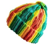 Czapka beanie Smerfetka szydełkowa Rękodzieło z wełną 