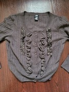 H&M sweter W kolorze szarym żabot dla xs / S jak za darmo 