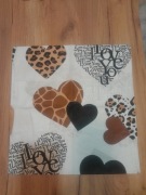 Zestaw 2 poszewki na poduszkę panterka Serca I LOVE you 40x40cm