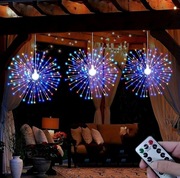 Lampka wisząca 200 led gwiazda dmuchawce do ogrodu