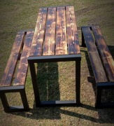 Mocny zestaw stół+ławki Unikat 174 cm 6 osób 