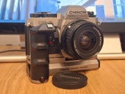 Aparat analogowy CHINON CG-5 + Obiektyw PENTAX TAKUMAR 28mm f2.8 + PW-600 