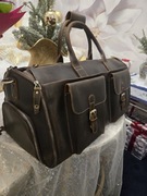 Torba podróżna skórzana brązowa skóra