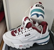 FILA Disruptor II damskie – biało-bordowe – rozmiar 38