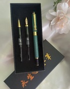 Zestaw prezentowy- Zielone Pióro- Trzy nasadki-  Pudełko 