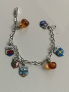 Bransoletka z zawieszkami srebro vintage 