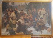 Odpoczynek po bitwie Jurij M. Nieprintsev, kopia, olej, wielka sztuka