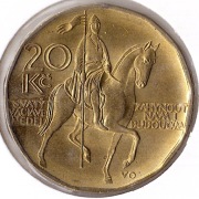 CZECHY 20 koron 2019, KM# 5, AU