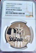100000zł Solidarnosc Stempel lustrzany