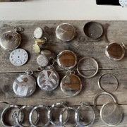 Koperty i tarcze do zegarków kieszonkowych zestaw bez werków