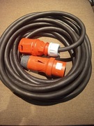 Przedłużacz budowlany siłowy 32A 5x6 guma 15m 