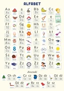 Alfabet, litery, plakat edukacyjny, do nauki A2