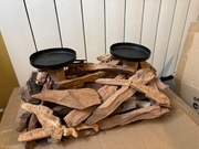 Naturalny świecznik z drewna 