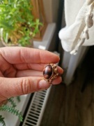 Pierścionek tygrysie oko PRL Vintage złoto 585