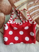Nowy czerwony top kąpielowy w kropki groszki Next 62 - 68