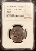 10 zł Tadeusz Kościuszko 1973 NGC MS 65