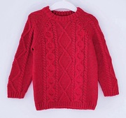 Nowy czerwony sweter o warkoczowym splocie H&M 86