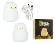 LAMPKA NOCNA DLA DZIECI PINGWINEK LED SILIKONOWA PRZENOŚNA 9 KOLORÓW
