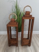 Lampiony drewniane 2 sztuki 