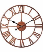 Zegar ścienny w nowoczesnym stylu, metalowy z cyframi rzymskimi, 60 cm 