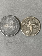 Dwie stare monety polska i ruska