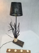 Lampa drewniana z korzenia boho vintage handmade 