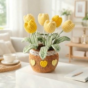 Bukiet tulipanów, wykonany na szydełku. NOWY. kompozycja kwiatowa,dekoracja