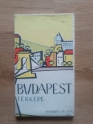 Budapeszt stary duży plan miasta 1965 rok Budapest Vintage mapa