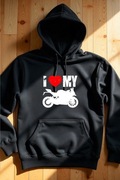 Męska Czarna Bluza M I Love My Motocykl