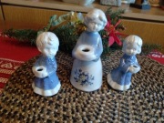 Kobieta z dziećmi, figurki porcelanowe 